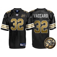 New Orleans Saints #32 Kenny Vaccaro Black 50th Season Patch 1960s Throwback Jersey