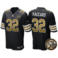New Orleans Saints #32 Kenny Vaccaro Black 50th Season Patch Alternate Game Jersey