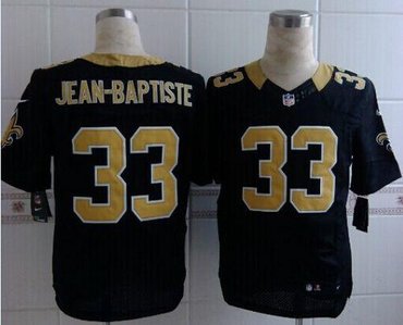 New Orleans Saints #33 Stanley Jean-Baptiste Black Team Color NFL Elite Jersey