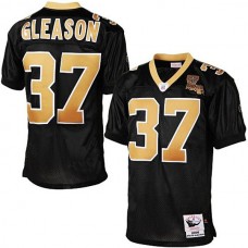 New Orleans Saints #37 Steve Gleason Mitchell & Ness Black Authentic Throwback Jersey