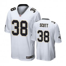 New Orleans Saints #38 Boston Scott White Game Jersey