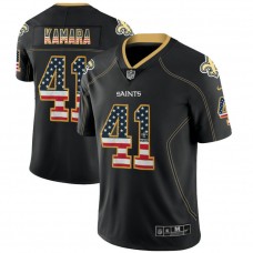 New Orleans Saints #41 Alvin Kamara Black 2018 USA Flag Fashion Color Rush Limited Jersey