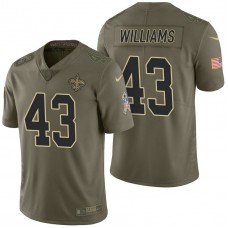 New Orleans Saints #43 Marcus Williams Olive 2017 Salute to Service Limited Jersey