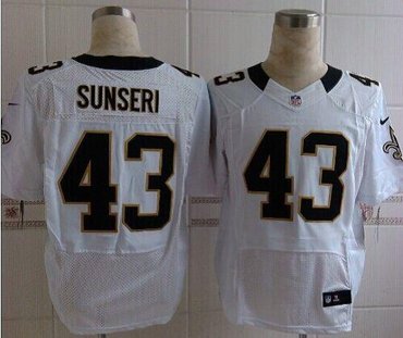 New Orleans Saints #43 Vinnie Sunseri White NFL Elite Jersey