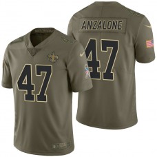 New Orleans Saints #47 Alex Anzalone Olive 2017 Salute to Service Limited Jersey