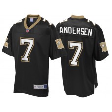 New Orleans Saints #7 Morten Andersen Black Pro Line Hall of Fame Retired Player Jersey