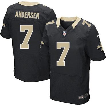 New Orleans Saints #7 Morten Andersen Black Team Color NFL Elite Jersey