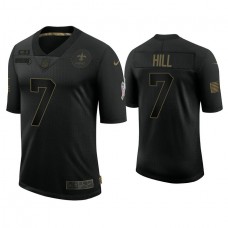 New Orleans Saints #7 Taysom Hill Black 2020 Salute to Service Limited Jersey