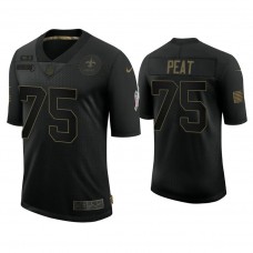 New Orleans Saints #75 Andrus Peat Black 2020 Salute to Service Limited Jersey