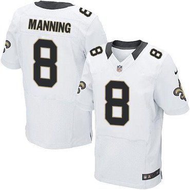 New Orleans Saints #8 Archie Manning White NFL Elite Jersey