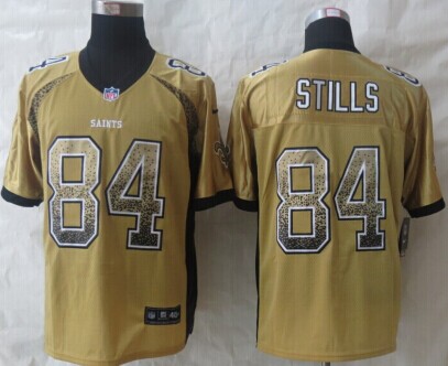 New Orleans Saints #84 Kenny Stills Drift Fashion Gold Elite Jerseys