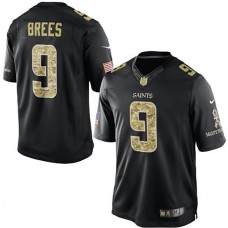 New Orleans Saints #9 Drew Brees Black Salute To Service Jersey