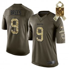 New Orleans Saints #9 Drew Brees Green Salute To Service Limited Jersey
