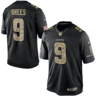 New Orleans Saints #9 Drew Brees Nike Black Salute To Service Jersey