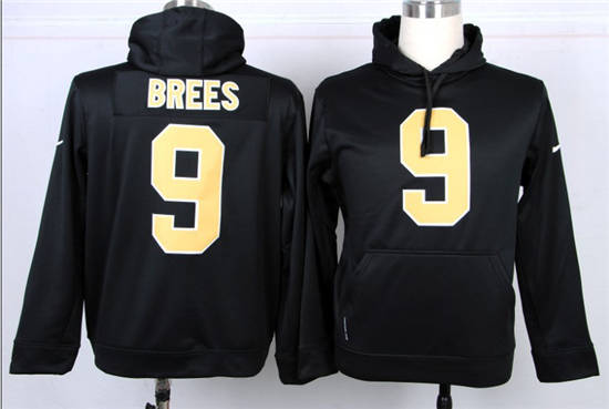 New Orleans Saints #9 Drew Brees Nike hoody Black