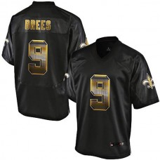 New Orleans Saints #9 Drew Brees Pro Line Black Strobe Jersey