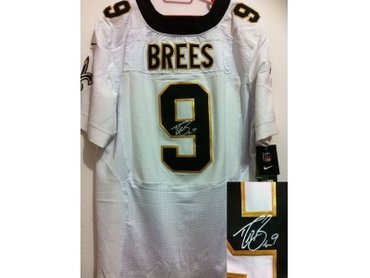 New Orleans Saints #9 Drew brees white jerseys(Elite signature)