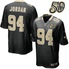 New Orleans Saints #94 Cameron Jordan Black 50th Anniversary Game Jersey