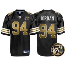 New Orleans Saints #94 Cameron Jordan Black 50th Season Patch 1960s Throwback Jersey
