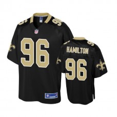 New Orleans Saints #96 Woodrow Hamilton Black Pro Line player Jersey
