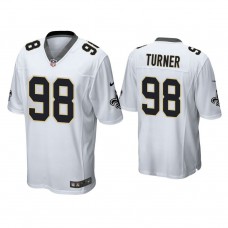 New Orleans Saints #98 Payton Turner White 2021 NFL Draft Game Jersey