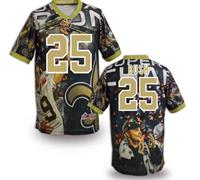 New Orleans Saints 25# Reggie Bush Stitched NFL Elite Fanatical Version Jersey (3)