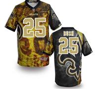 New Orleans Saints 25# Reggie Bush Stitched NFL Elite Fanatical Version Jersey (4) - 副本