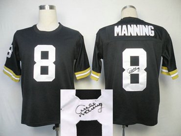 New Orleans Saints 8 ARCHIE MANNING Black Throwback Jersey(Signed Elite)