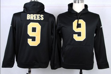 New Orleans Saints 9 Drew Brees Pullover Hoodie Black