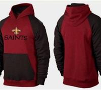 New Orleans Saints Authentic Logo Pullover Hoodie Burgundy Red & Black