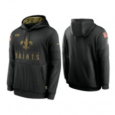 New Orleans Saints Black 2020 Salute to Service Sideline Performance Pullover Hoodie
