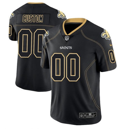 New Orleans Saints Custom 2018 Lights Out Color Rush Limited Black Jersey