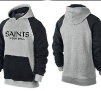New Orleans Saints English Version Pullover Hoodie Grey & Black