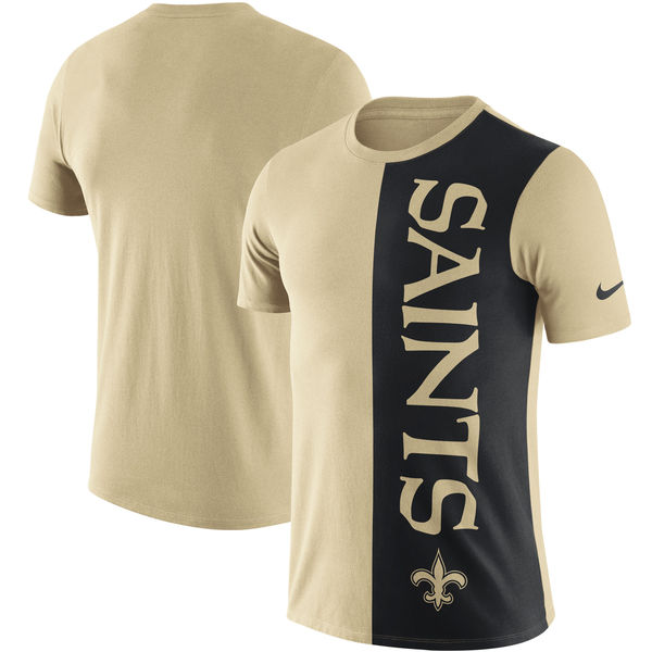 New Orleans Saints Nike Coin Flip Tri Blend T-Shirt Gold Black
