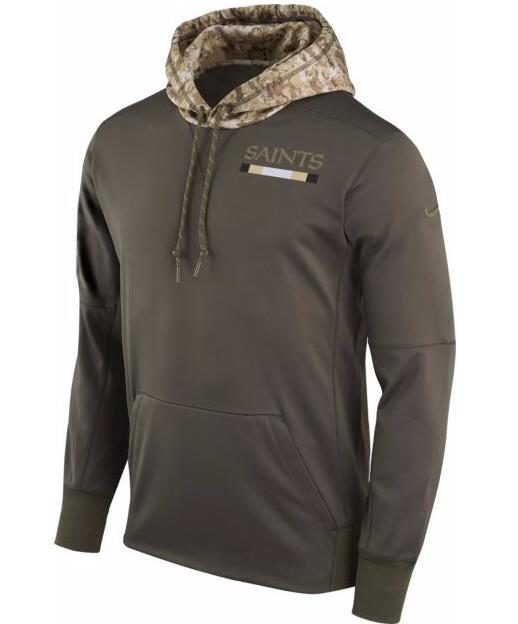 New Orleans Saints Nike Salute To Service Sideline Therma Pullover Hoodie Olive