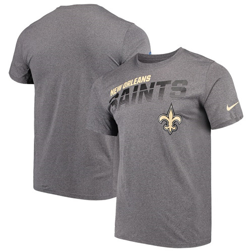New Orleans Saints Nike Sideline Line Of Scrimmage Legend Performance T-Shirt Heathered Gray