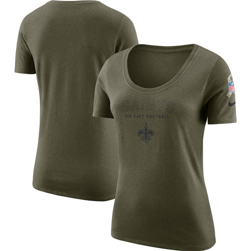 New Orleans Saints Nike Women's Salute To Service Legend Scoop Neck T-Shirt Olive
