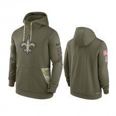 New Orleans Saints Olive 2022 Salute to Service Therma Hoodie