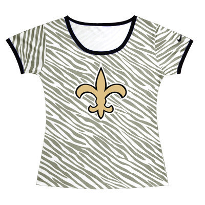 New Orleans Saints Sideline Legend Authentic Logo women Zebra stripes T-shirt
