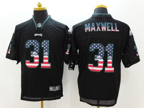 New Philadelphia Eagles #31 Byron Maxwell Black Men's Stitched NFL Elite USA Flag Fashion Jersey