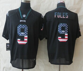 New Philadelphia Eagles #9 Nick Foles USA Flag Fashion Black Elite Jerseys