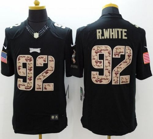 New Philadelphia Eagles #92 Reggie White Black Men's Stitched NFL Limited Salute to Service jersey