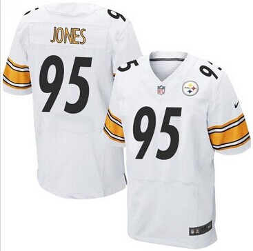 New Pittsburgh Steelers #95 Jarvis Jones White NFL Elite Jersey