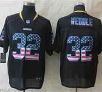 New San Diego Charger #32 Eric Weddle USA Flag Fashion Black Elite Jerseys