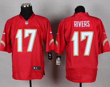 New San Diego Chargers #17 Philip Rivers Red NFL Elite QB Practice Jersey