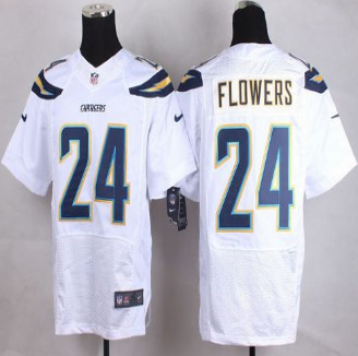 New San Diego Chrgers #24 Brandon Flowers White Men's Stitched NFL New Elite Jersey