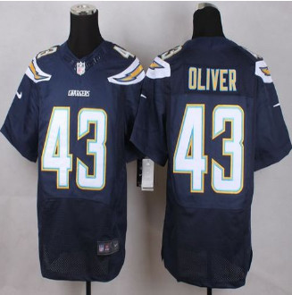 New San Diego Chrgers #43 Branden Oliver Navy Blue Team Color Men's Stitched NFL New Elite Jersey