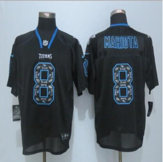 New Tennessee Titans #8 Marcus Mariota New Lights Out Black Men's Stitched NFL Elite Jersey