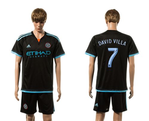 New York City #7 David Villa Away Soccer Club Jersey
