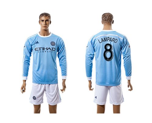New York City #8 Lampard Home Long Sleeves Soccer Club Jersey